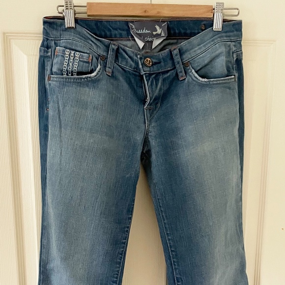 Anthropologie Free People Freedom of Choice Bootcut Low Rise Blue Jeans - Picture 1 of 10